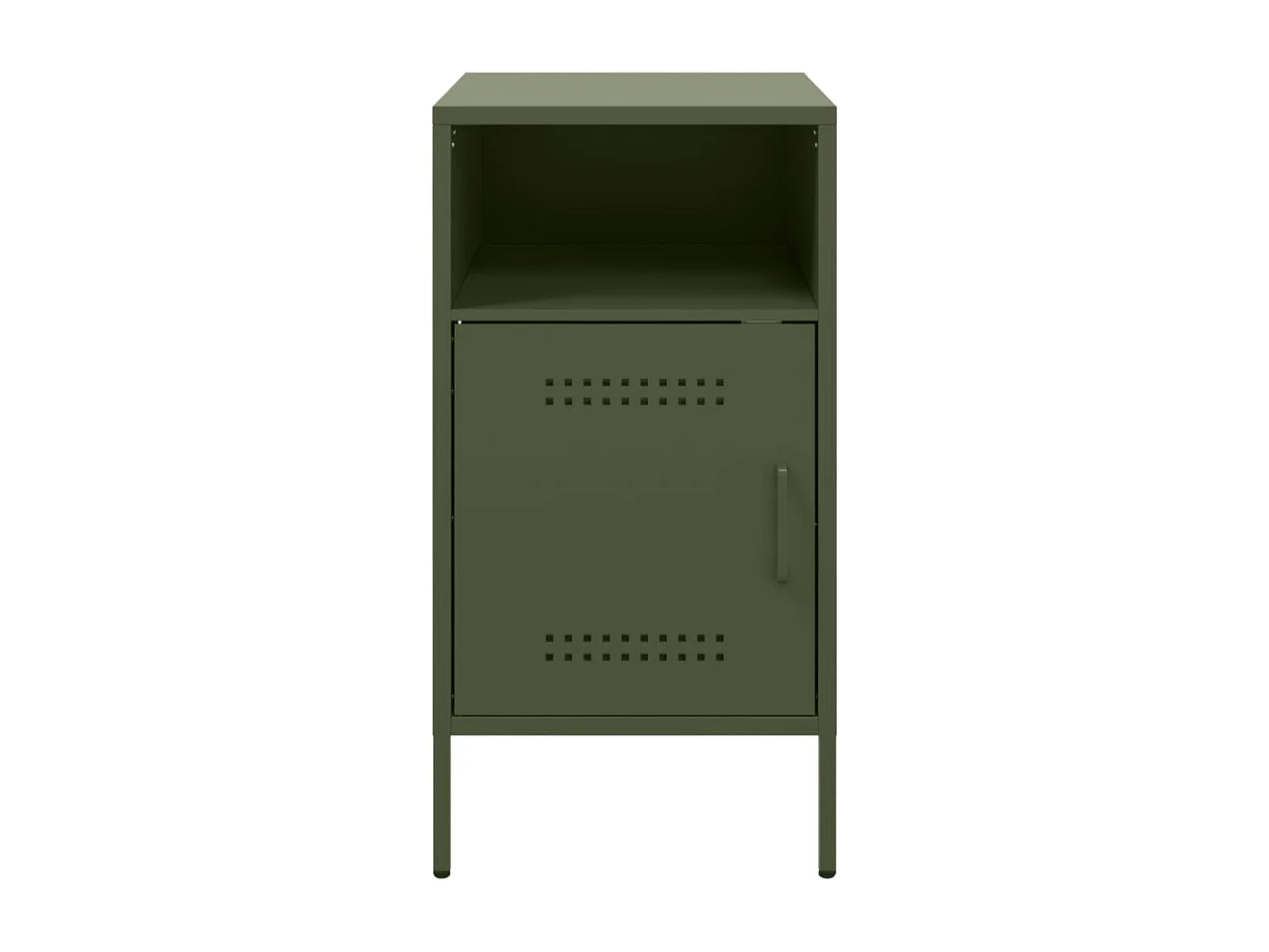 Tables de chevet 2 pcs vert olive 36x39x68 cm acier
