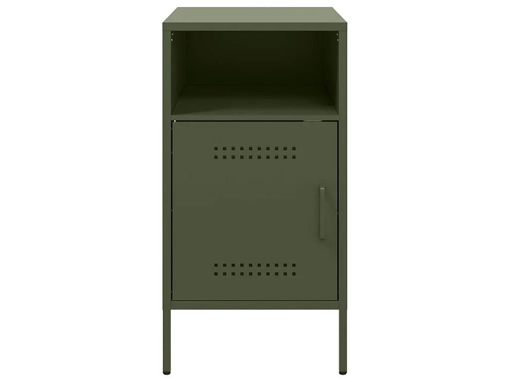 Tables de chevet 2 pcs vert olive 36x39x68 cm acier
