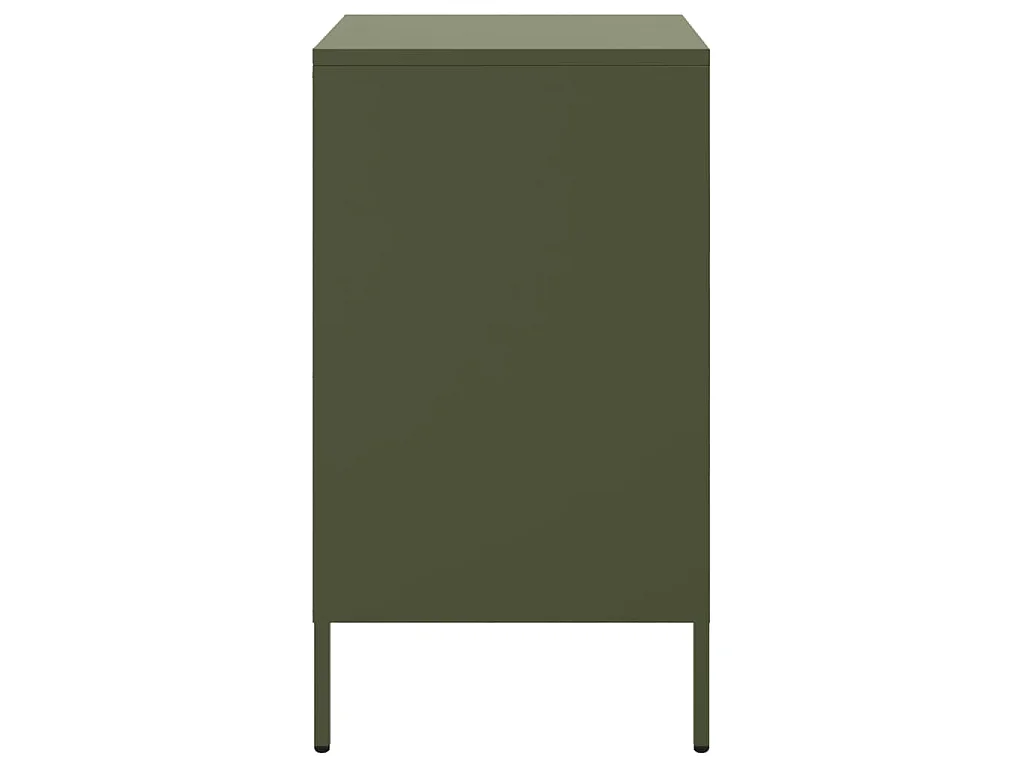 Tables de chevet 2 pcs vert olive 36x39x68 cm acier