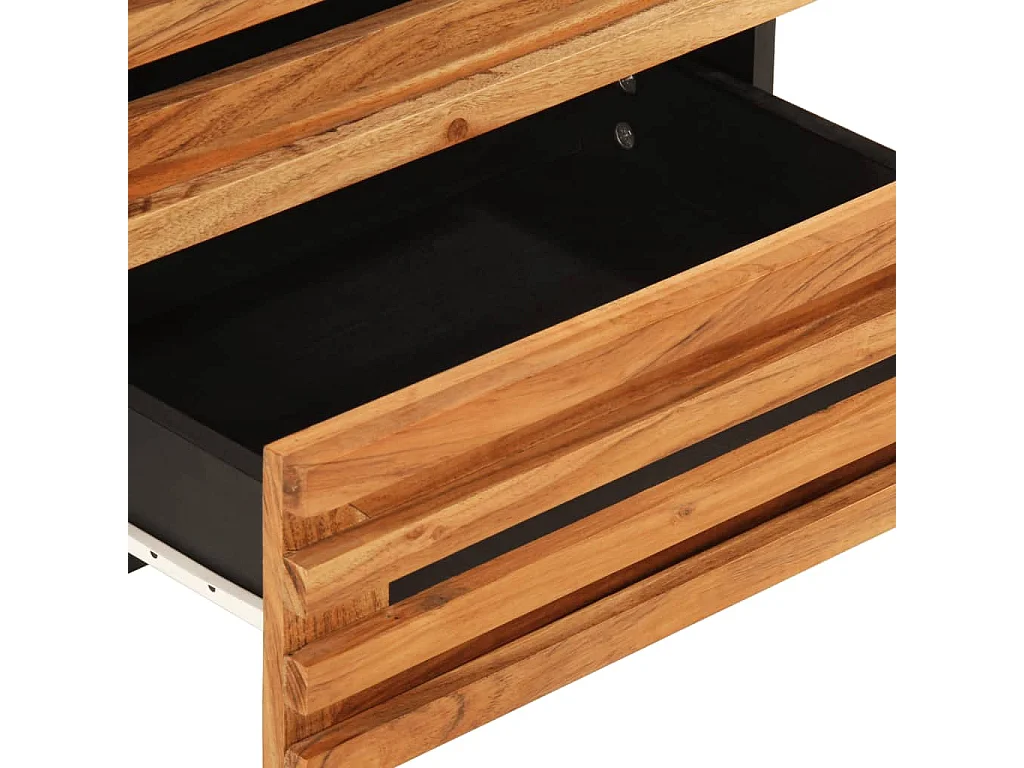 Comodino Marrone 50x34x62 cm in Legno Massello di Mango