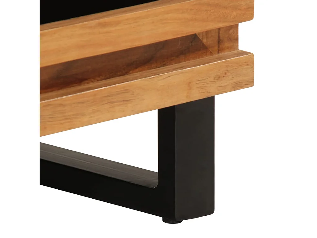 Comodino Marrone 50x34x62 cm in Legno Massello di Mango