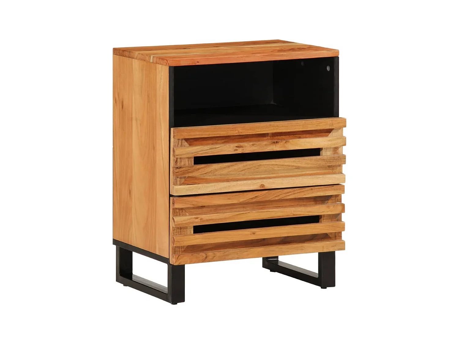 Table de chevet marron 50x34x62 cm bois manguier solide