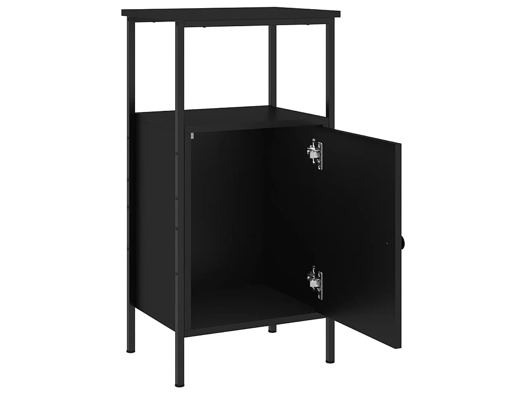 Nachtkastjes 2 st 41x31x80 cm bewerkt hout zwart
