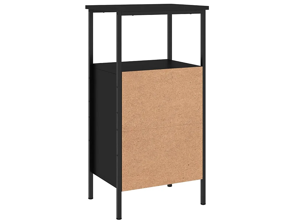 Nachtkastjes 2 st 41x31x80 cm bewerkt hout zwart