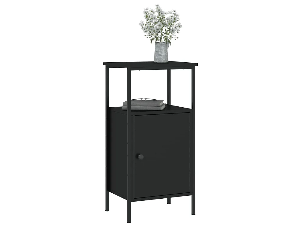 Nachtkastjes 2 st 41x31x80 cm bewerkt hout zwart