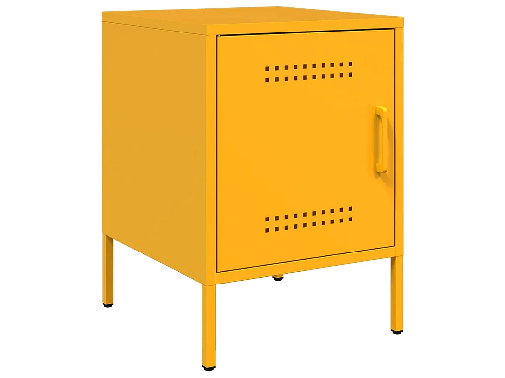Nachtkastjes 2 st 36x39x50,5 cm staal mosterdgeel