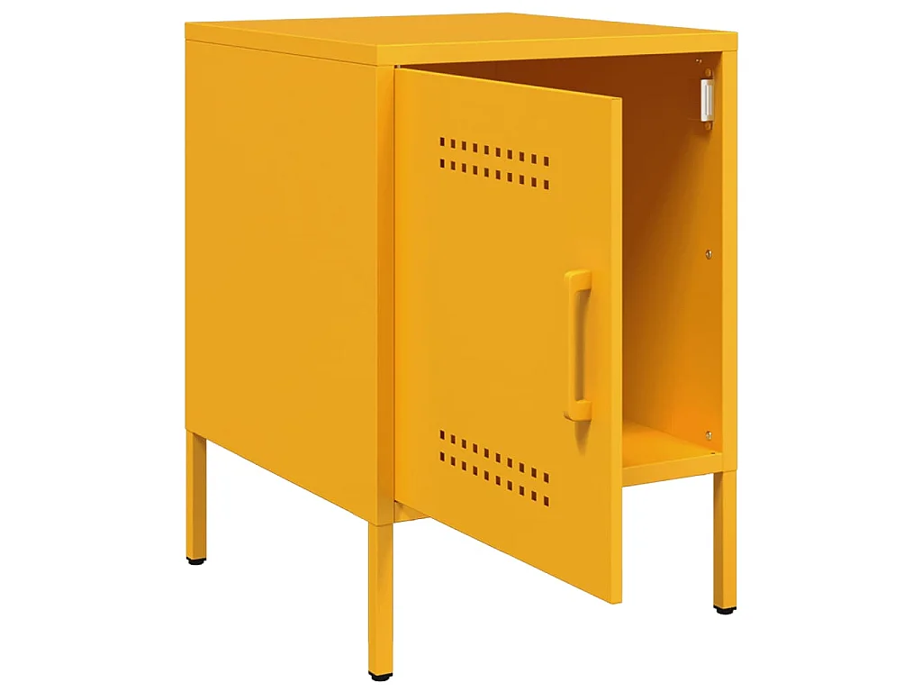 Nachtkastjes 2 st 36x39x50,5 cm staal mosterdgeel