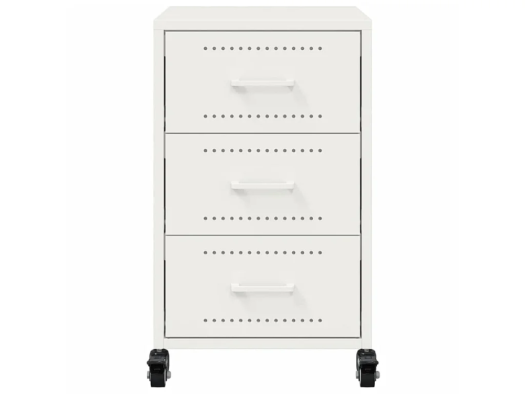 Comodino Bianco 36x39x59 cm in Acciaio