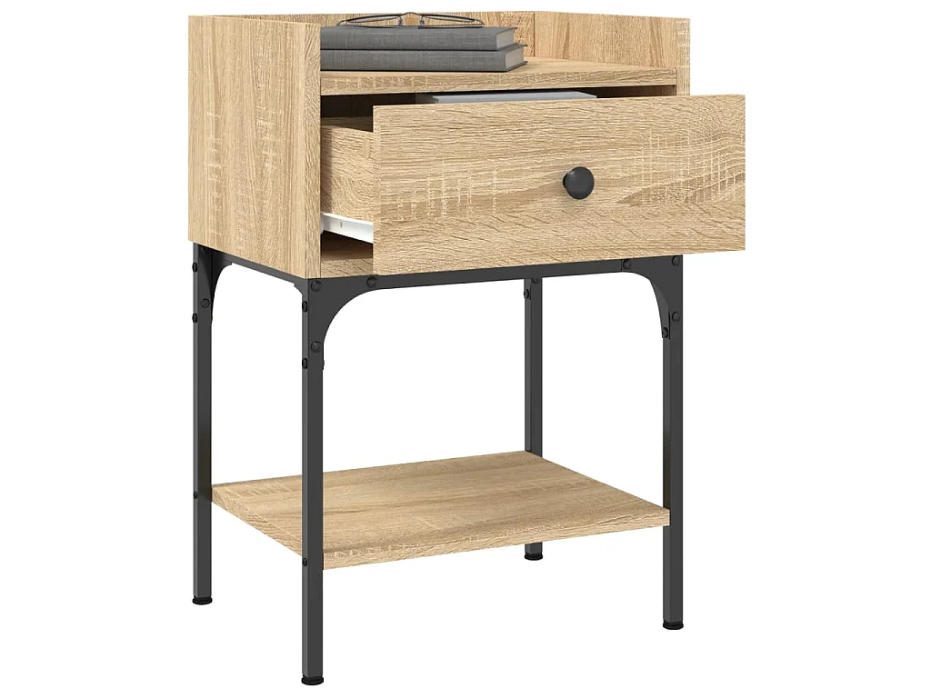 Table de chevet chêne sonoma 40,5x31x60 cm bois d'ingénierie