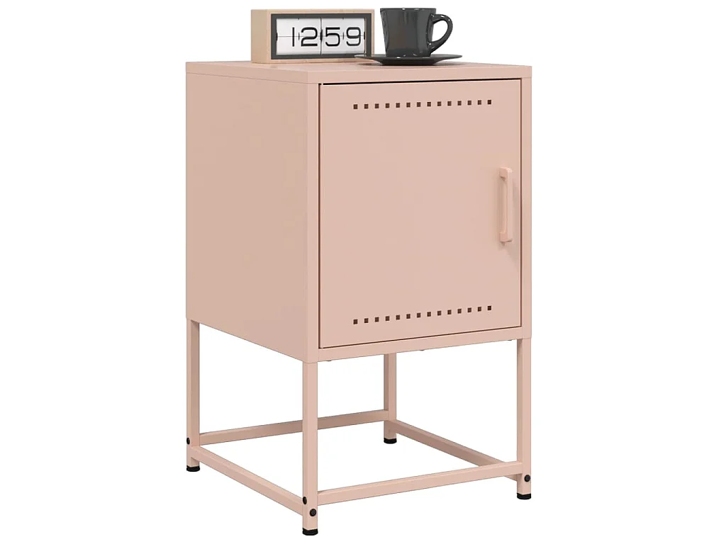 Mesa de cabeceira 36x39x60,5 cm aço rosa