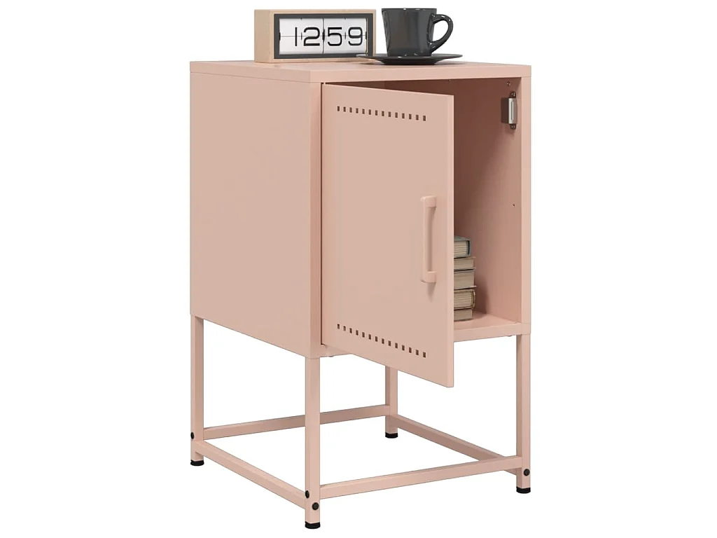 Mesa de cabeceira 36x39x60,5 cm aço rosa