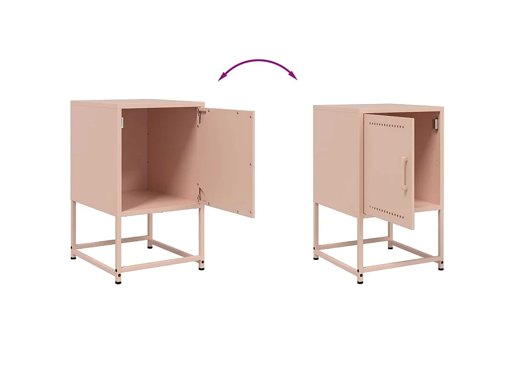 Mesa de cabeceira 36x39x60,5 cm aço rosa