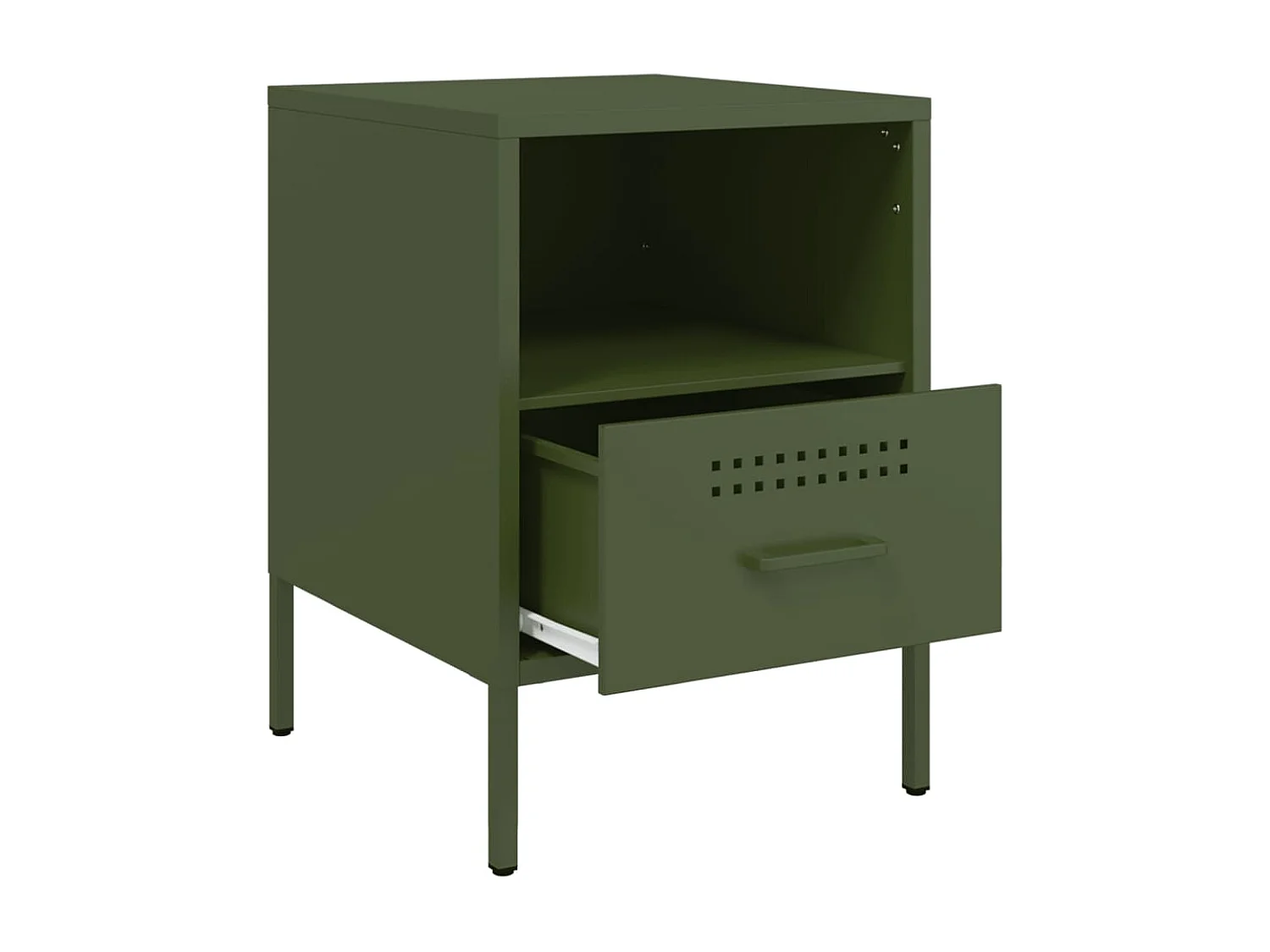 Tables de chevet 2 pcs vert olive 36x39x50,5 cm acier