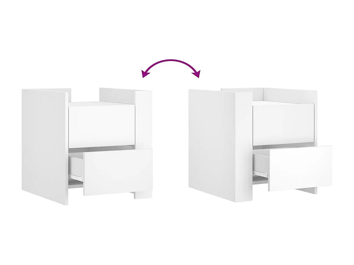 Nachtkastje 45x50x50 cm bewerkt hout wit