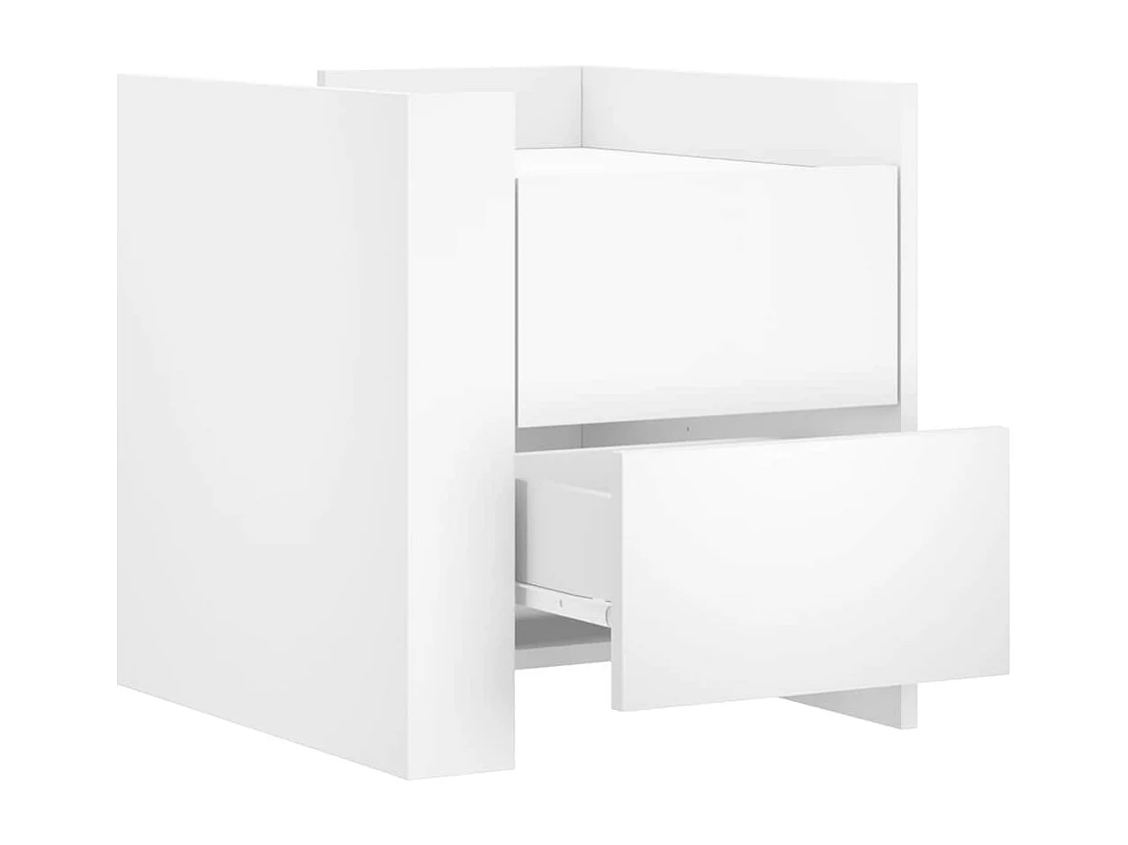 Table de chevet blanc 45x50x50 cm bois d’ingénierie