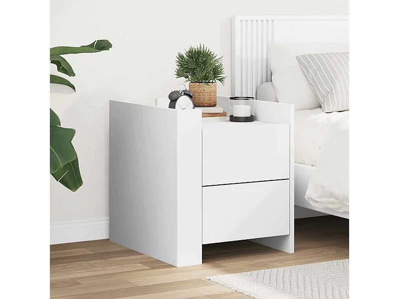 Nachttisch Weiß 45x50x50 cm Holzwerkstoff