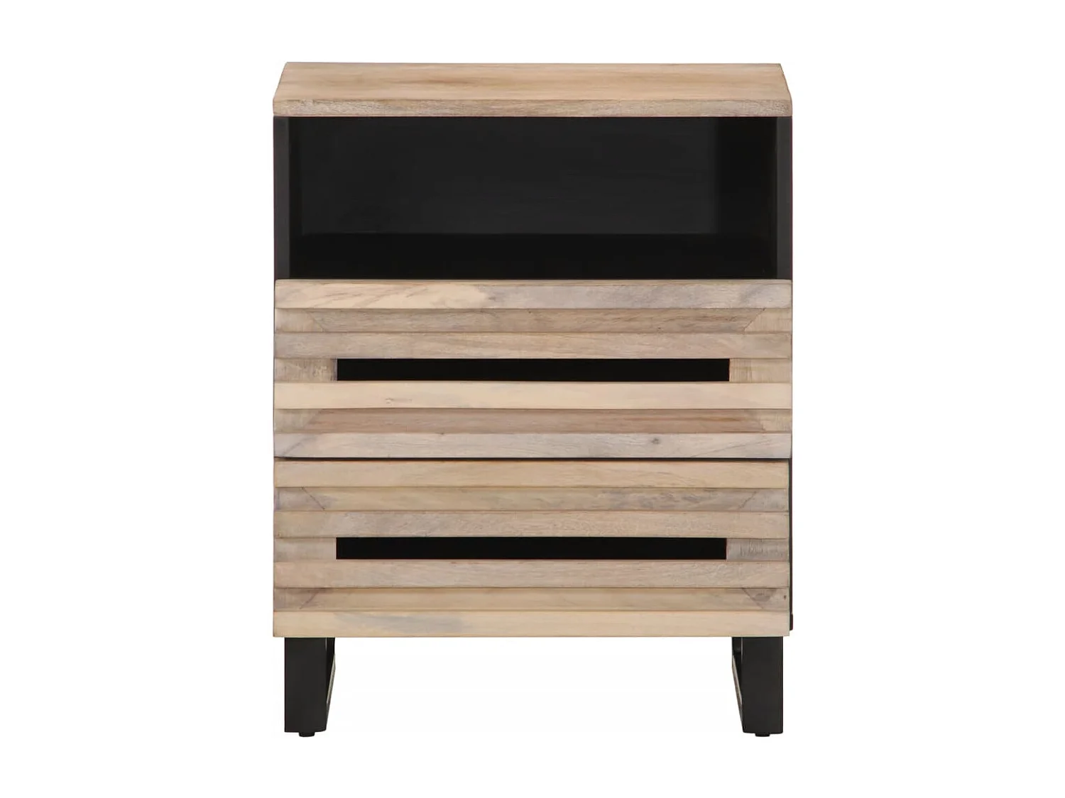 Comodino 50x34x62 cm in Legno Massello di Mango Grezzo