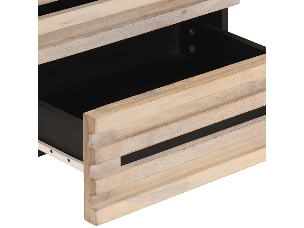 Comodino 50x34x62 cm in Legno Massello di Mango Grezzo