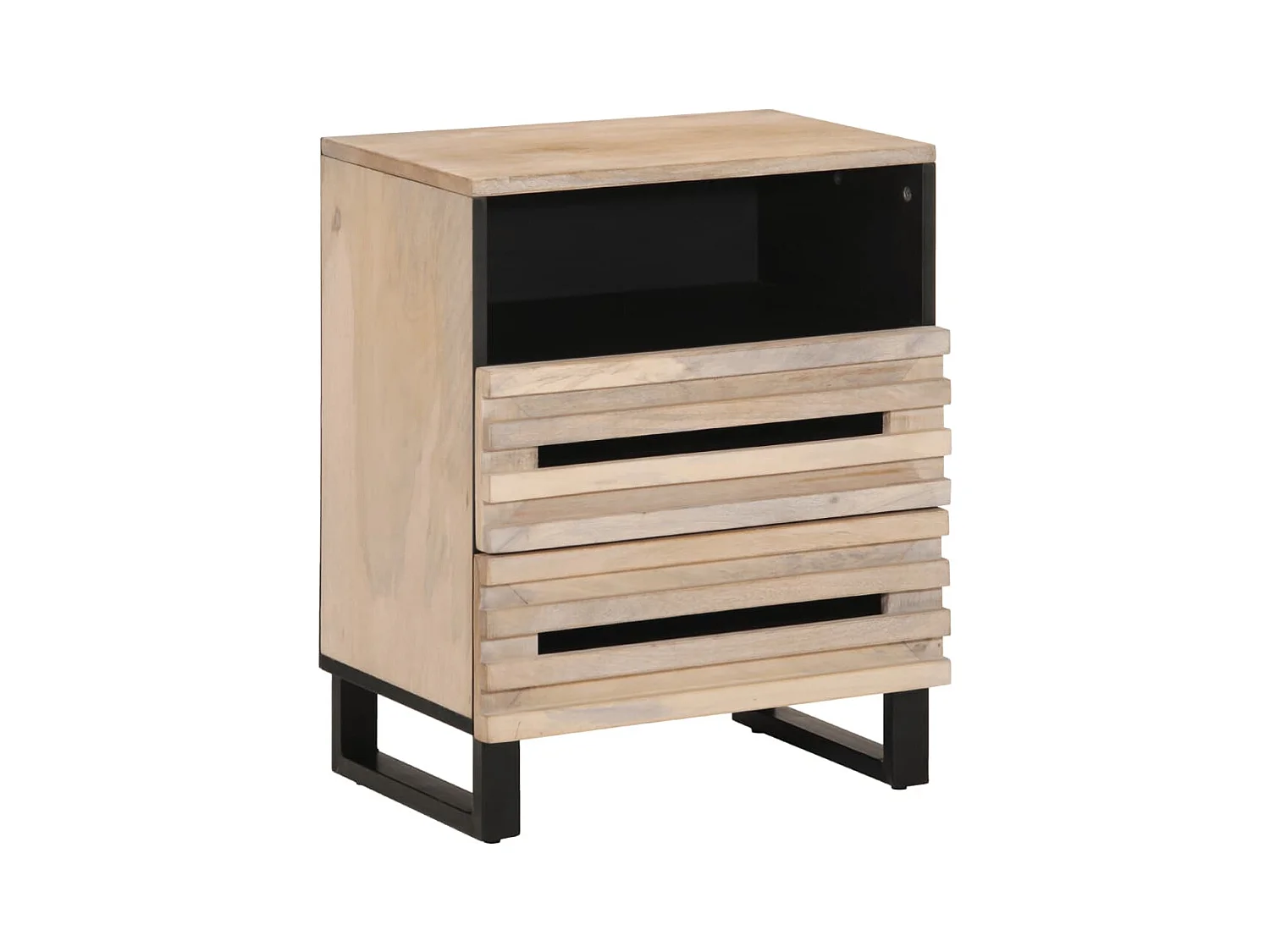 Nachtkastje 50x34x62 cm massief ruw mangohout