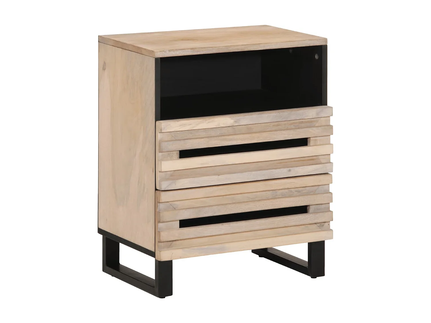 Table de chevet 50x34x62 cm bois de manguier massif brut
