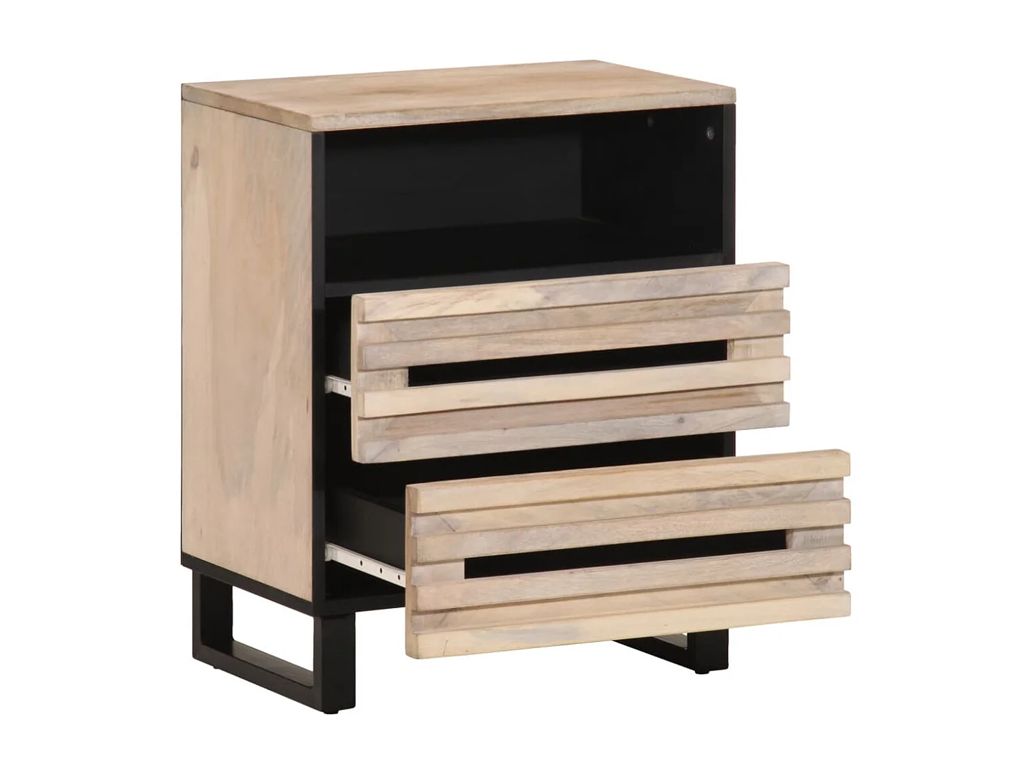Table de chevet 50x34x62 cm bois de manguier massif brut