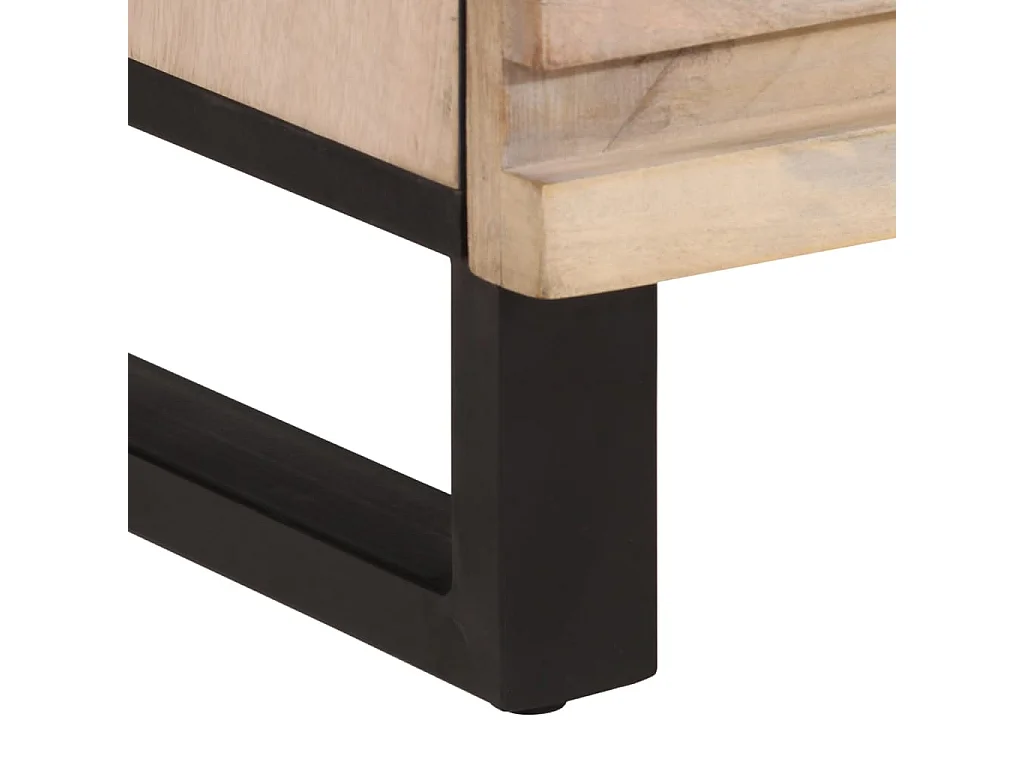 Table de chevet 50x34x62 cm bois de manguier massif brut