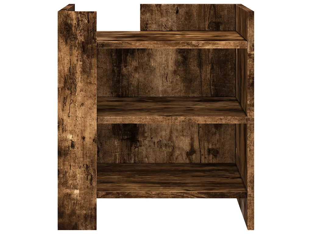 Nachtkastje 45x50x50 cm bewerkt hout gerookt eikenkleurig