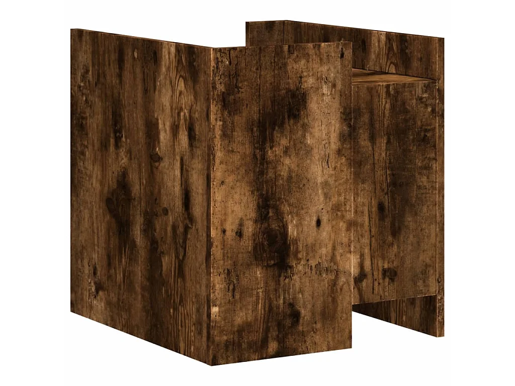 Nachtkastje 45x50x50 cm bewerkt hout gerookt eikenkleurig