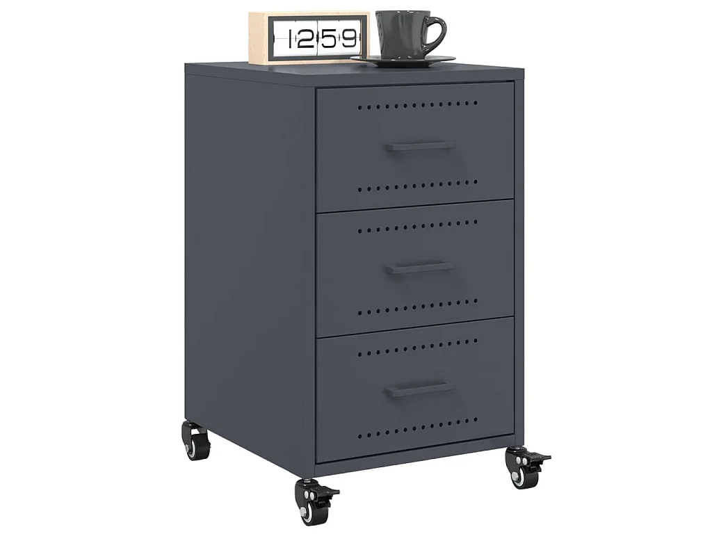 Mesa de cabeceira 36x39x59 cm aço antracite