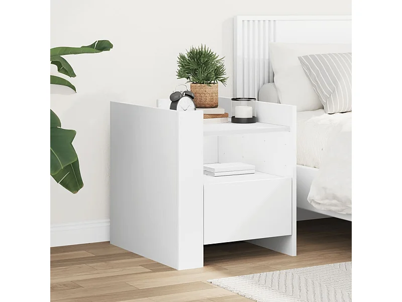 Comodino Bianco 45x50x50 cm in Truciolato