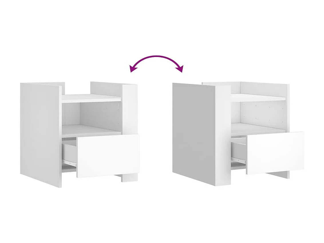 Nachtkastje 45x50x50 cm bewerkt hout wit