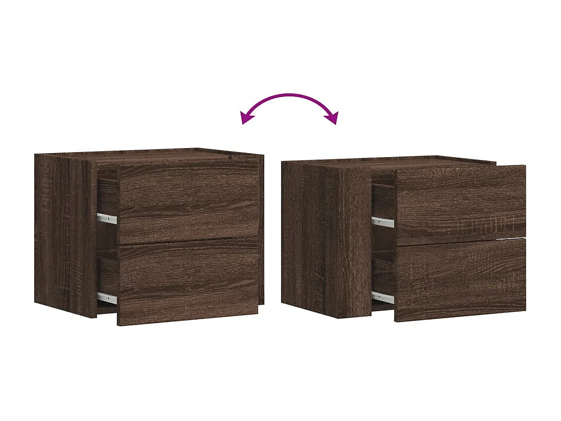 Wand-Nachttisch Braun Eichen-Optik 45x30x35 cm