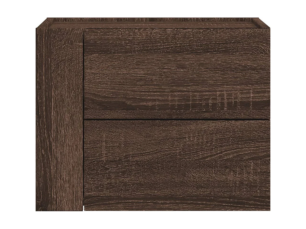 Table de chevet murale chêne marron 45x30x35 cm