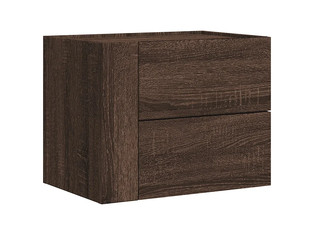 Mesita de noche de pared marrón roble 45x30x35 cm