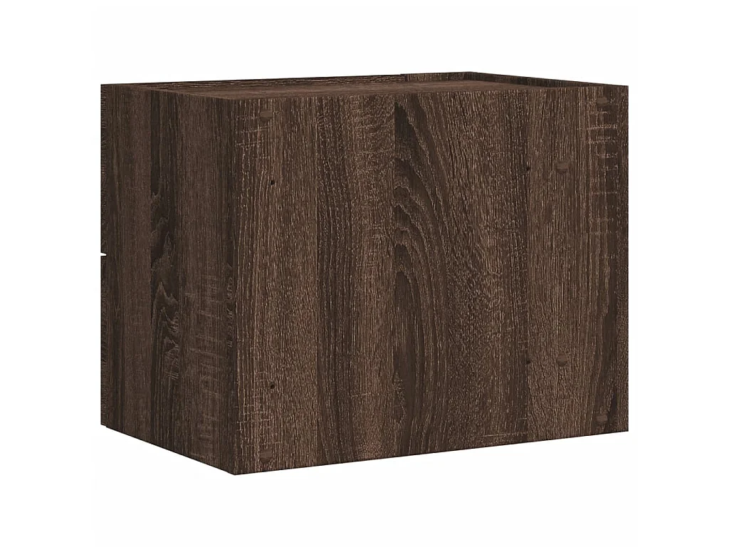 Mesita de noche de pared marrón roble 45x30x35 cm