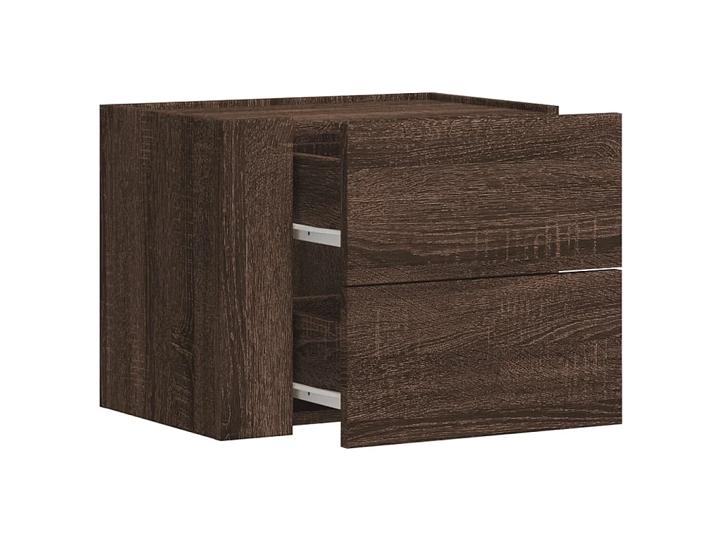 Mesita de noche de pared marrón roble 45x30x35 cm
