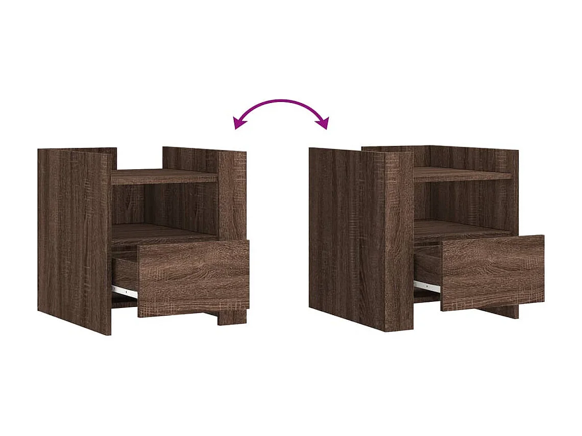 Nachttisch Braun Eichen-Optik 45x50x50 cm Holzwerkstoff