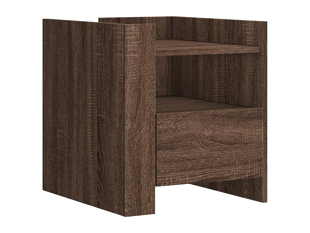 Comodino Rovere Marrone 45x50x50 cm in Truciolato