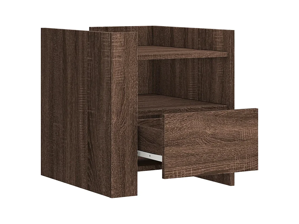 Comodino Rovere Marrone 45x50x50 cm in Truciolato