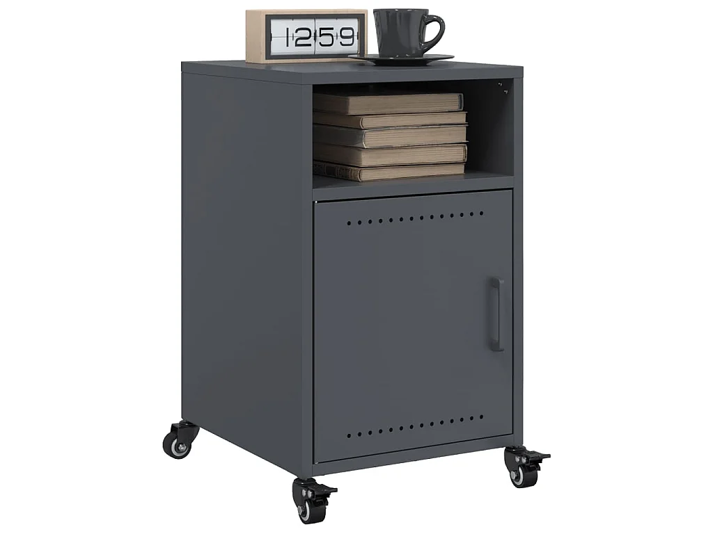Tables de chevet 2 pcs anthracite 36x39x59 cm acier