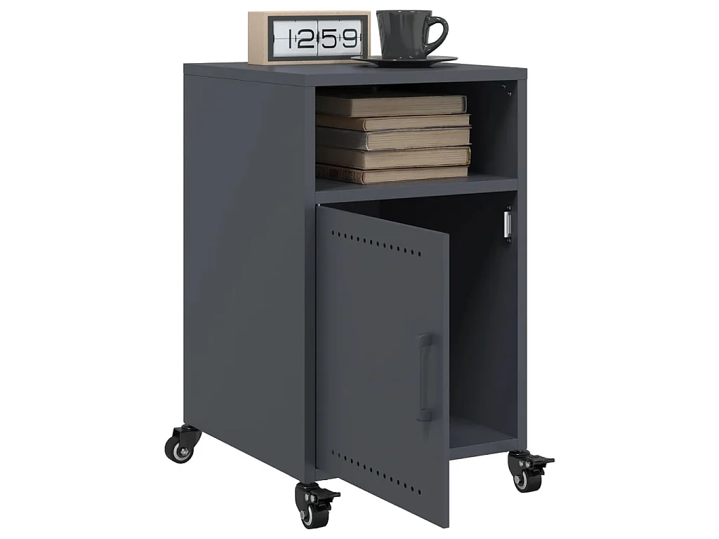 Tables de chevet 2 pcs anthracite 36x39x59 cm acier