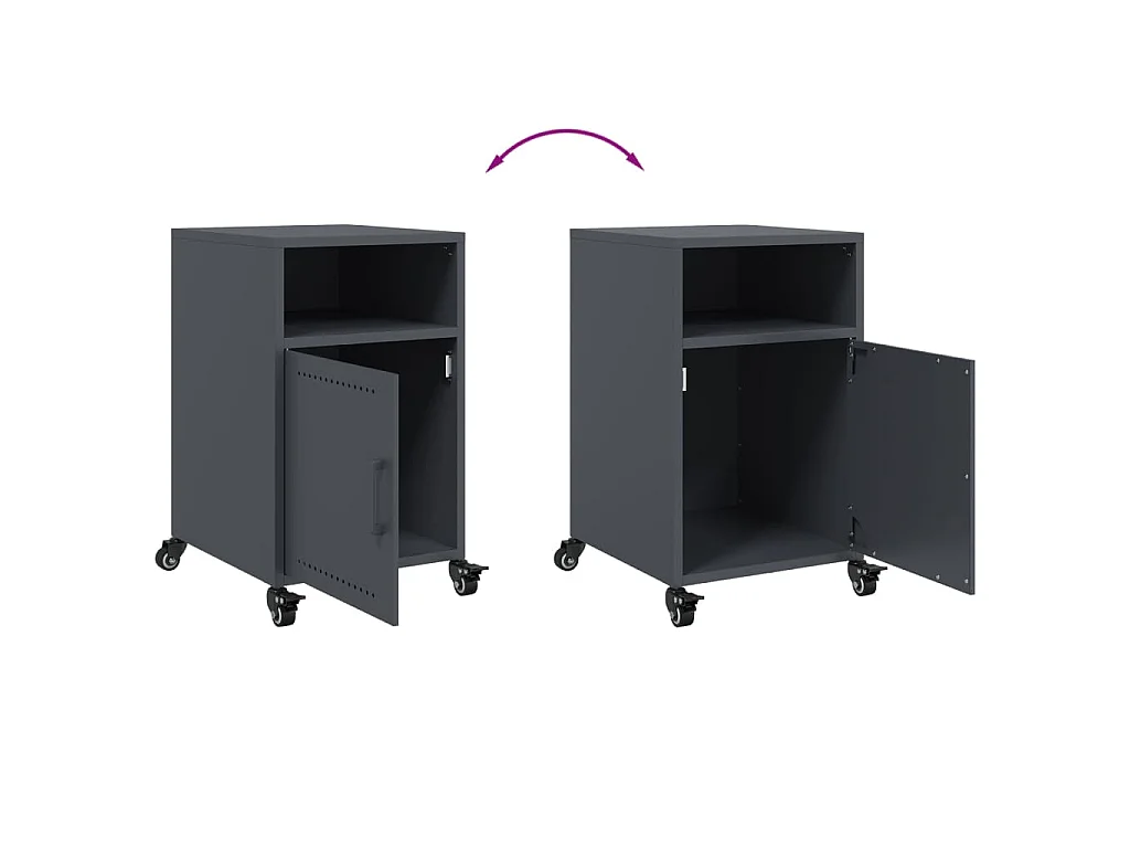 Tables de chevet 2 pcs anthracite 36x39x59 cm acier