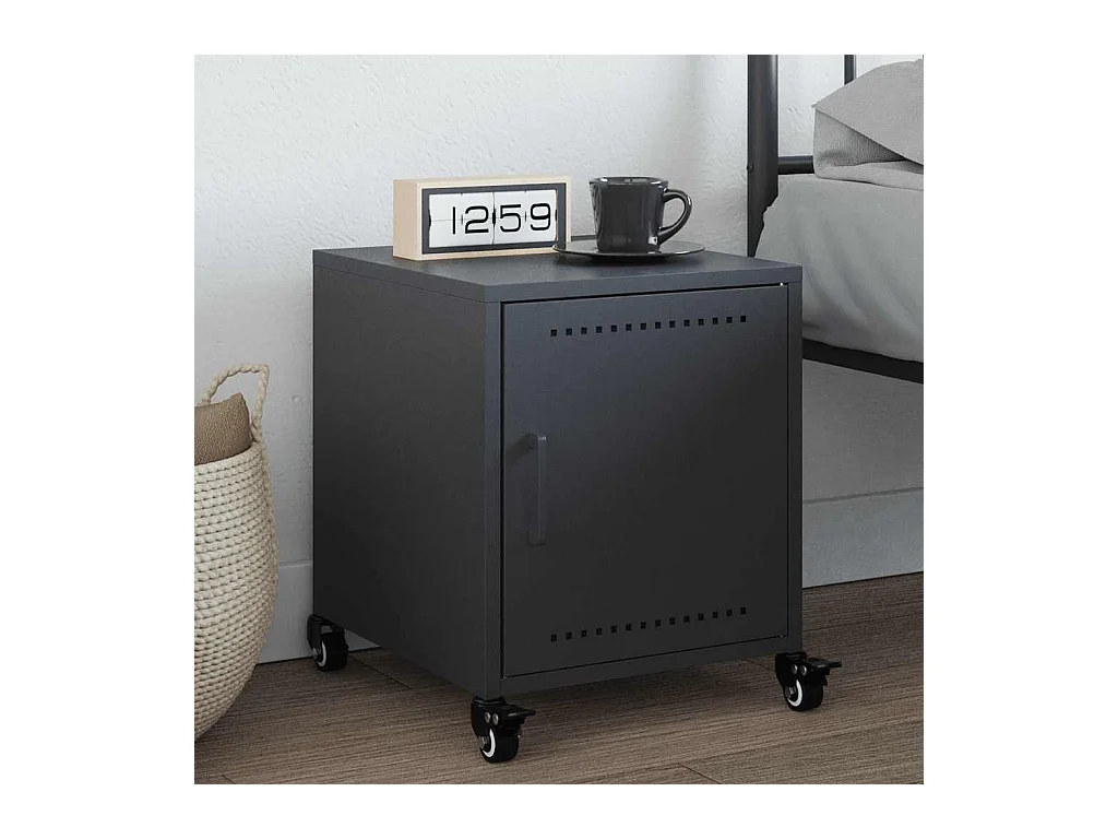 Table de chevet anthracite 36x39x43,5 cm acier