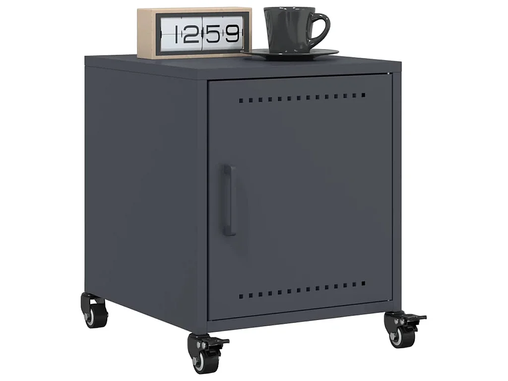 Table de chevet anthracite 36x39x43,5 cm acier