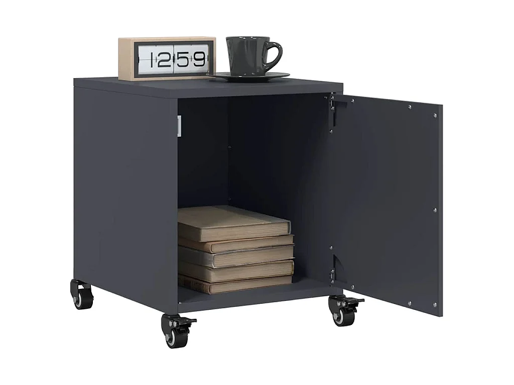 Table de chevet anthracite 36x39x43,5 cm acier