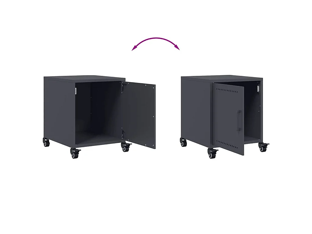 Table de chevet anthracite 36x39x43,5 cm acier