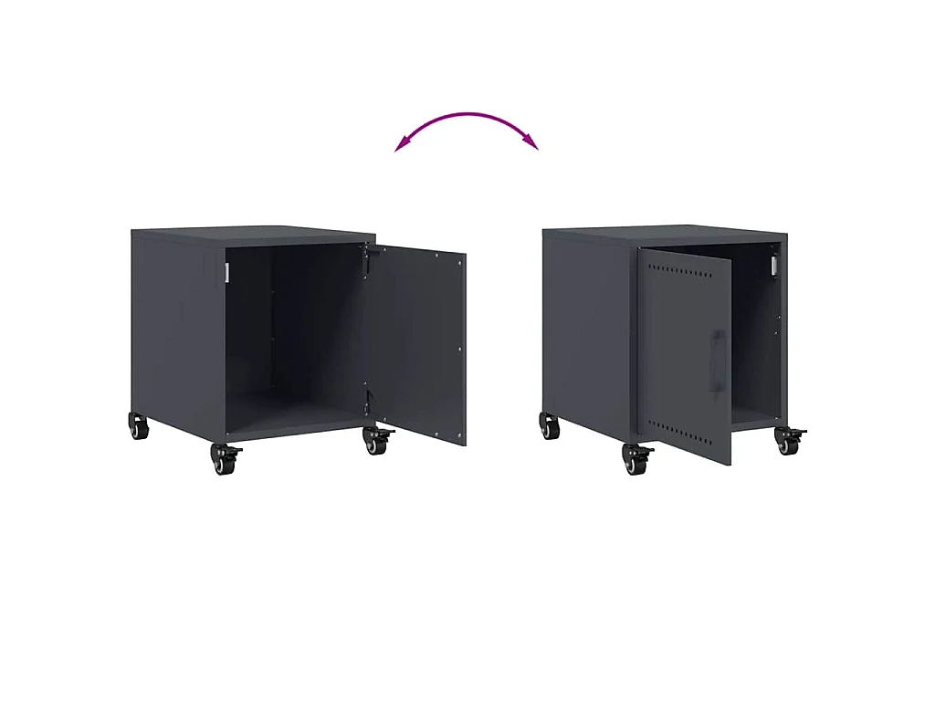 Table de chevet anthracite 36x39x43,5 cm acier