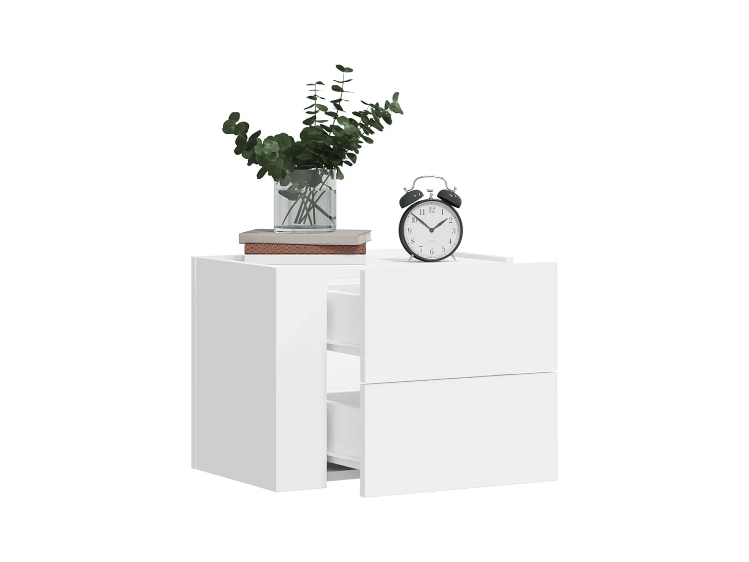 Comodini a Muro 2 pz Bianchi 45x30x35 cm