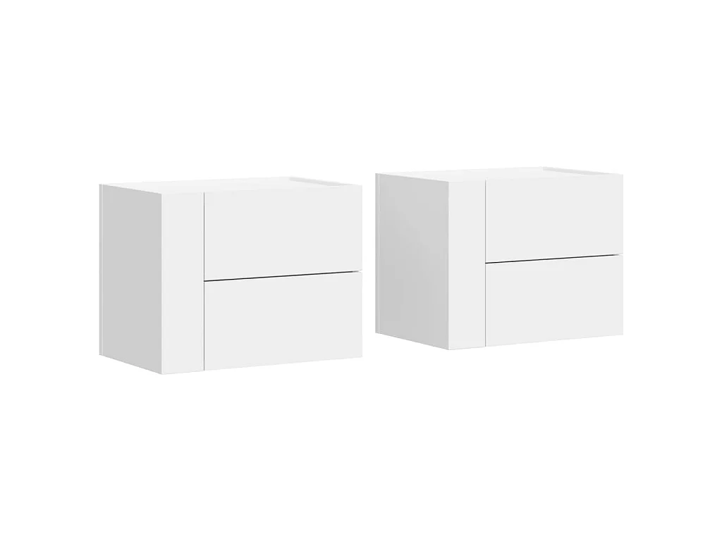 Mesitas de noche de pared 2 unidades blanca 45x30x35 cm
