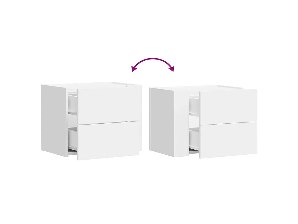 Mesitas de noche de pared 2 unidades blanca 45x30x35 cm